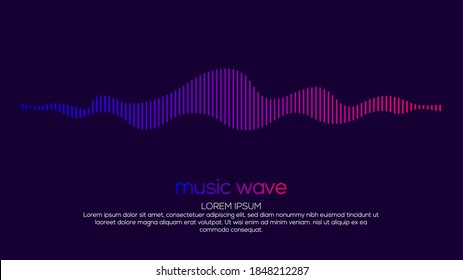 Modern sound wave equalizer. Vector illustration on dark background - EPS 10