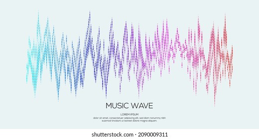 Modern sound wave equalizer. Vector illustration on dark background - EPS 10