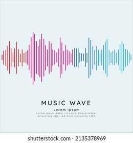Modern sound wave equalizer. Vector illustration on dark background - EPS 10
