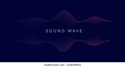 Modern Sound wave equalizer. Vector abstract background with dynamic waves, dots, line and particles. Illustration Illustration - EPS 10