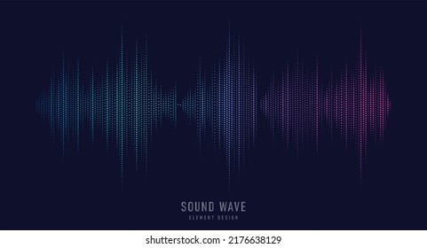 Modern sound wave equalizer. Vector illustration on dark background - EPS 10