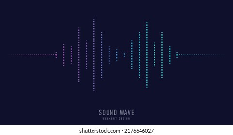 Modern sound wave equalizer. Vector illustration on dark background - EPS 10
