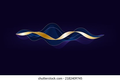 Modern sound wave equalizer. Vector illustration on dark background
