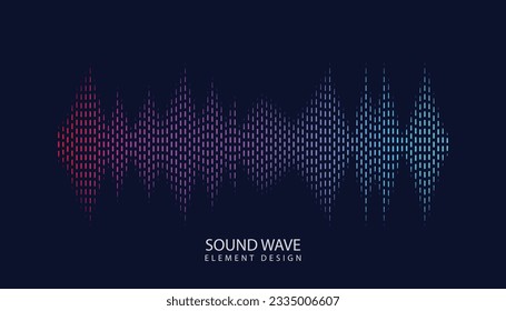 Modern sound wave equalizer. Vector illustration on dark background - EPS 10