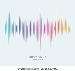 Modern sound wave equalizer. Vector illustration on dark background - EPS 10