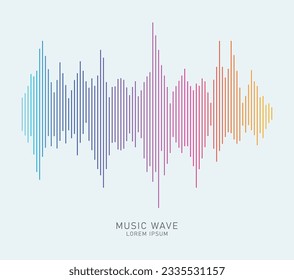 Modern sound wave equalizer. Vector illustration on dark background - EPS 10