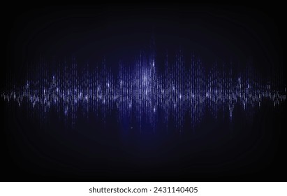 Modern sound wave equalizer. Vector illustration on dark background