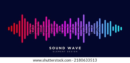 Modern sound wave equalizer. Vector illustration on dark background - EPS 10 Stock fotó © 