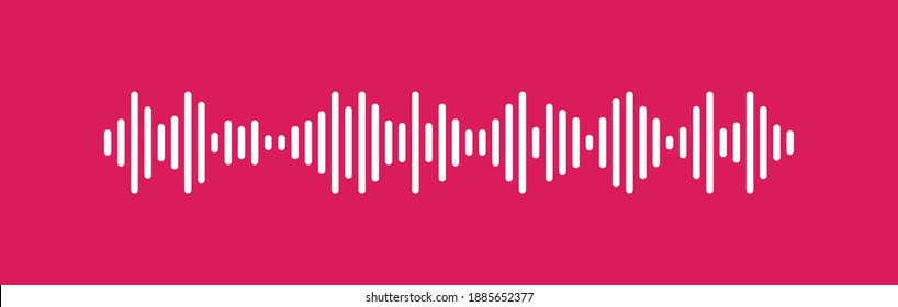 Modern sound wave equalizer. Waves of the equalizer isolated on pink background. Vector illustration