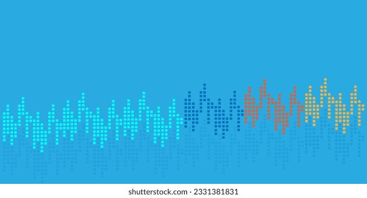 Modern sound wave equalizer.Audio technology, musical pulse. Vector illustration on blue background - EPS 10