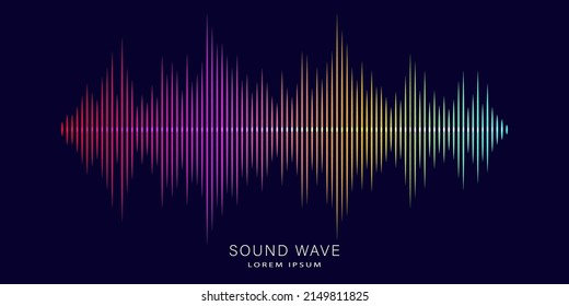 Modern Sound wave vector background. rhythm of sound wave equalizer isolated on dark background. Vector illustration - EPS 10