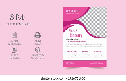 Modern Spa template in the botanical style. Abstract background. Background for the shop, beauty salon, spa. Vector illustration.