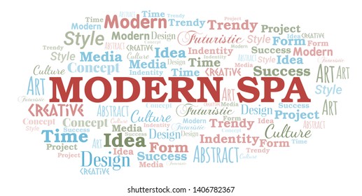 Modern Spa word cloud. Wordcloud made with text only.