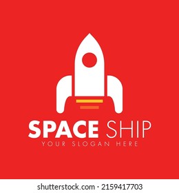 modern space ship rocket logo concept