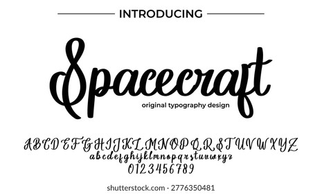 Modern Spacecraft Handwritten Script Font Typography Poster Showcase