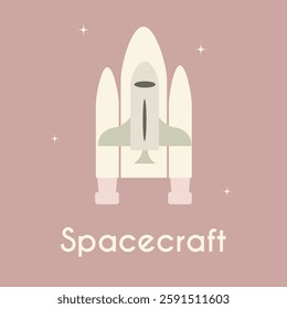Modern spaceship composition with doodle design