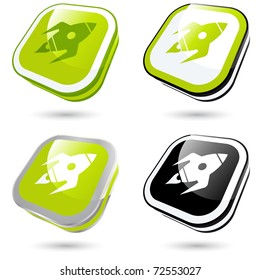 modern spaceship sign collection in 3D
