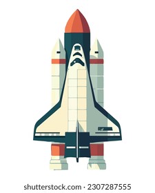 Modern spaceship transport vehicle icon isolated