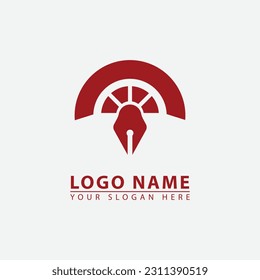 modern spartan pen logo icon.Vector graphics of simple elegant flat illustration style.