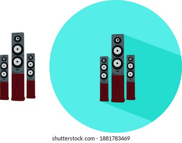 Altavoces modernos, ilustración, vector sobre fondo blanco.
