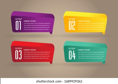 modern speech bubble 3d, text box template, banner