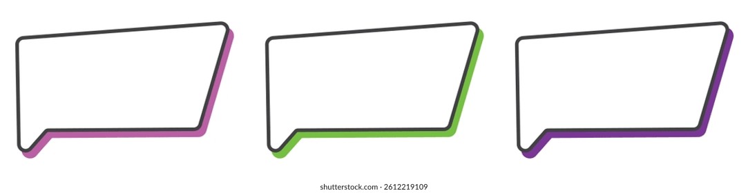 Modern speech bubble banner set