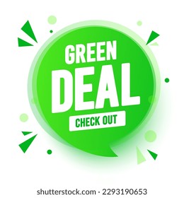 Modern Speech Bubble Button With Text Green Deal