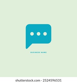 A modern speech bubble design in vibrant blue color.