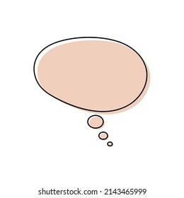 Modern speech bubble frame for comic text isolated white background. Empty outline bubble for speech text. Dialog empty cloud, cartoon box.