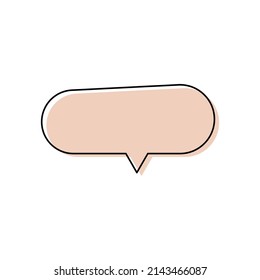 Modern speech bubble frame for comic text isolated white background. Empty outline bubble for speech text. Dialog empty cloud, cartoon box.