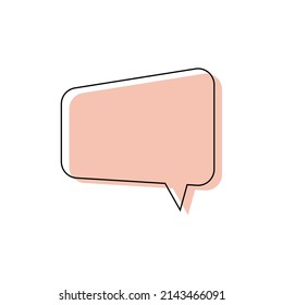 Modern speech bubble frame for comic text isolated white background. Empty outline bubble for speech text. Dialog empty cloud, cartoon box.