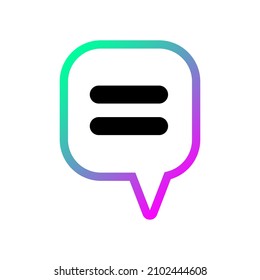 Modern speech bubble icon with gradient. Vector illustration isolated on white background.