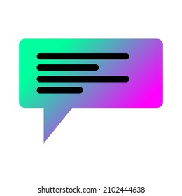 Modern speech bubble icon with gradient. Vector illustration isolated on white background.