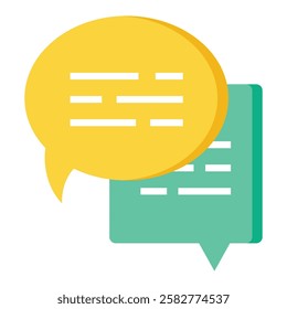 Modern speech bubble icon representing online conversations, social media engagement, and influencer interactions.