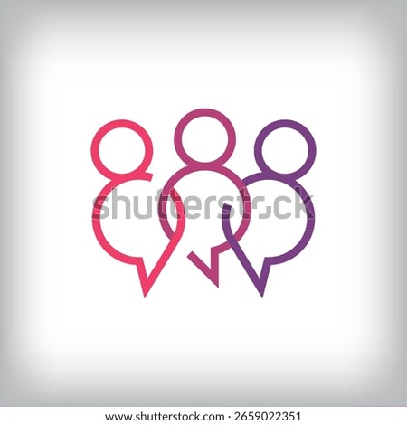 Modern speech bubble team logo design. Creative audience conversation and dialogue design, corporate identity. vector