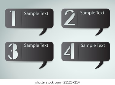 modern speech bubble template for website and graphic, numbers, text box.