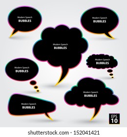 Modern speech bubble, vector illustration.