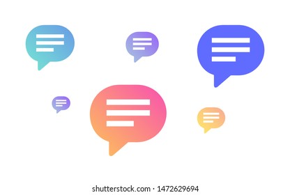 Modern Speech Bubbles on a white background in beautiful gradient colors vector background