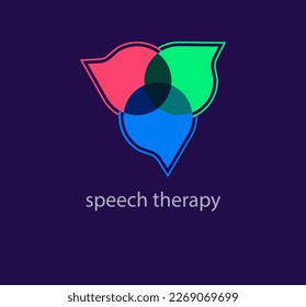 Modern speech therapy and dialog bubble logo. Unique color transitions. Communication agency logo template. vector.