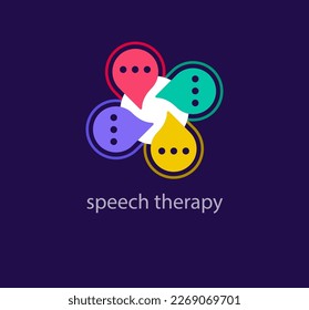 Modern speech therapy and dialog bubble logo. Unique color transitions. Communication agency logo template. vector. - Powered by Shutterstock - Get 15% off with code: PIKWIZARD15