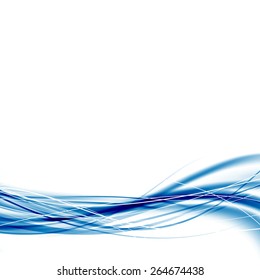 Modern speed blue wave abstract business template certificate layout with smooth swoosh lines. Vector illustration