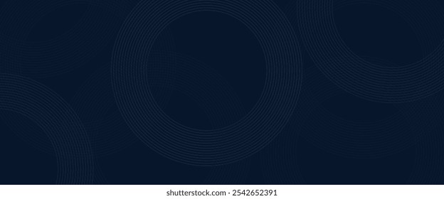 Modernas líneas de onda de movimiento de velocidad gradiente azul rectángulo círculo curva líneas geométricas abstracto fondo azul oscuro diseño