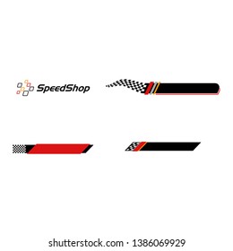 Modern Speed Race Flag Banner Background Logo for automotive company logo decal fast speed with high end look
