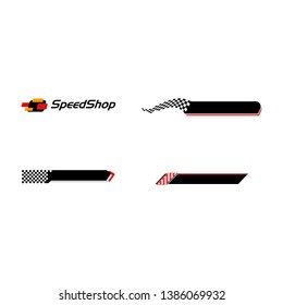 Modern Speed Race Flag Banner Background Logo for automotive company logo decal fast speed with high end look
