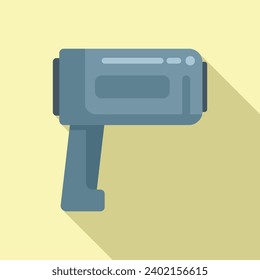Modern speed radar icon flat vector. Limit speed tool. Cam security street