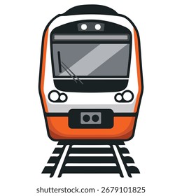 ilustração do vetor da visão frontal do trem de velocidade moderno isolada no fundo branco