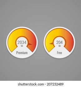 MODERN Speedometers . Vector illustration.