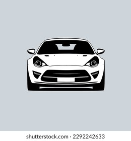 Modern speedy car front view automotive illustration for your projects