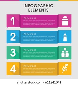 Modern spice infographic template. infographic design with spice icons includes deel, ketchup. can be used for presentation, diagram, annual report, web design. 