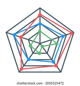 Modern Spider Graph Infographic In Flat Icon